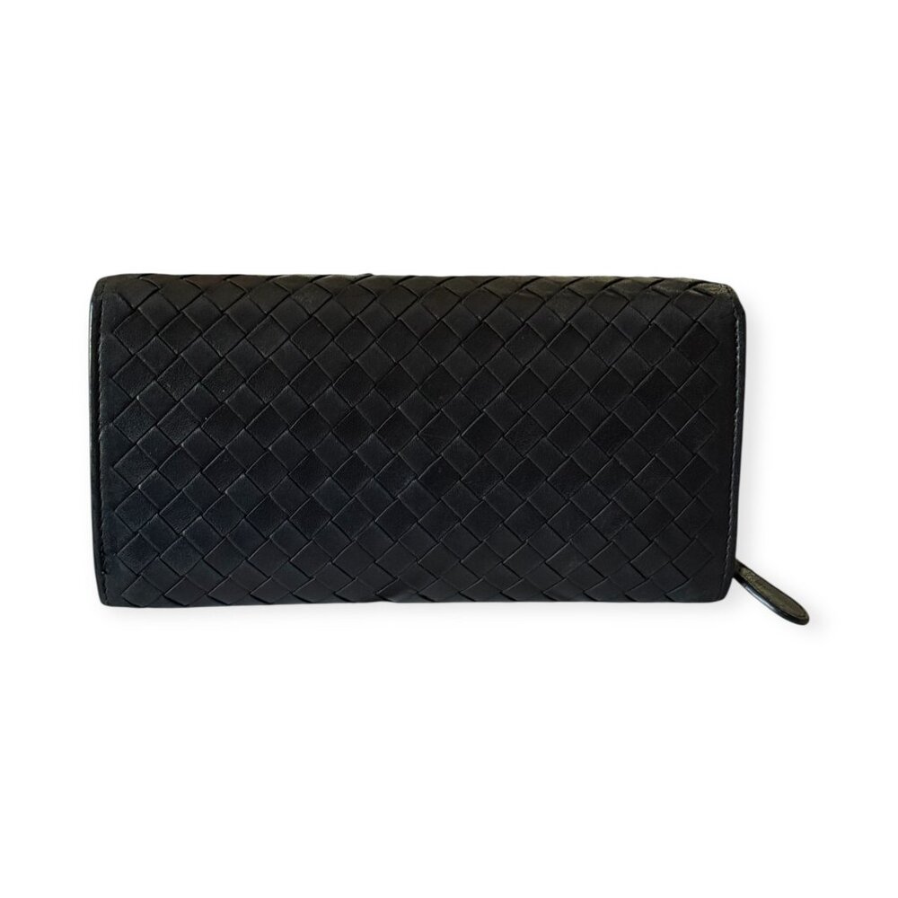 Bottega Veneta Intrecciato Leather Continental Wallet | Black - Picture 3 of 8